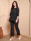 Black Ikkat Pure Cotton A - Line Co - ord Set - Mahukaa
