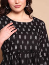 Black Ikkat Pure Cotton A - Line Co - ord Set - Mahukaa