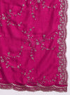 Fushcia pink anarkali set with dupatta - Mahukaa