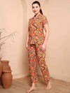 Multi - Color Floral Pure Cotton Co - ord Set with Round Collar - Mahukaa