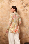 Off white tropical printed gathered tunic - Mahukaa