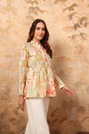 Off white tropical printed gathered tunic - Mahukaa