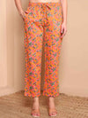 Orange Floral Pure Cotton Kaftan Set - Mahukaa