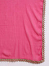 Pink white printed angrakha anarkali with dupatta - Mahukaa