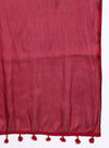 Printed Maroon V - Neckline Kurta Set With Lace Detaling & Dupatta - Mahukaa