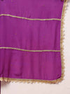 Regal Purple Georgette Anarkali Sharara Set with Sequin Lace and Chinon Dupatta - Mahukaa