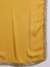 Yellow Round - neckline Anarkali Set with Lace Embroidery & Dupatta - Mahukaa